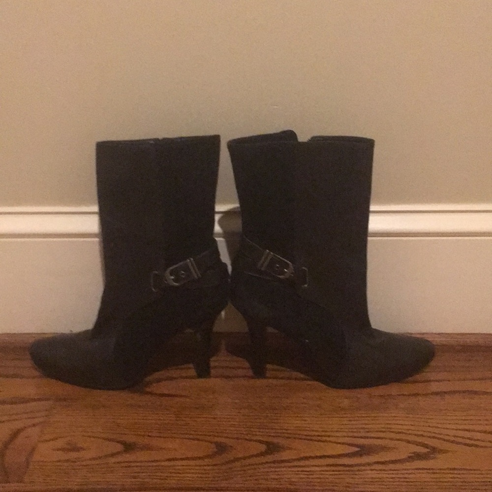Cole Haan Suede and Leather Buckle Boots 7.5